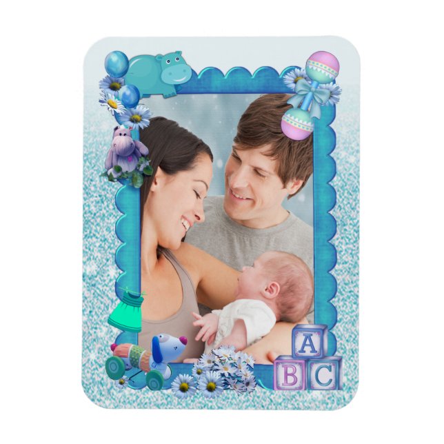 Magnet Flexible Cadre photo bleu turquoise (Vertical)