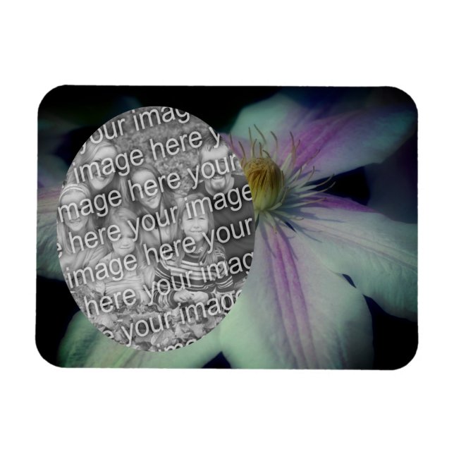 Magnet Flexible Cadres de pétales à fleurs Clematis Créez votre pr (Horizontal)