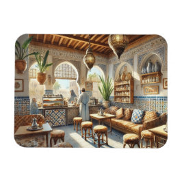 Magnet Flexible Café à Casablanca Maroc Aquarelle Peinture