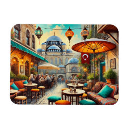 Magnet Flexible Café à Istanbul aquarelle peinture