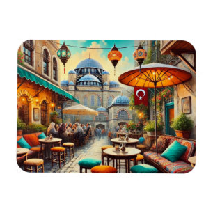 Magnet Flexible Café à Istanbul aquarelle peinture
