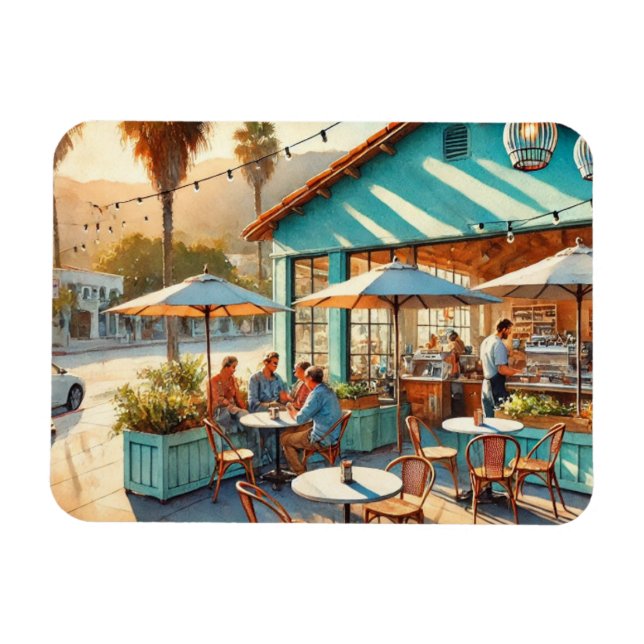 Magnet Flexible Café à Père Noël Barbara en Californie (Horizontal)