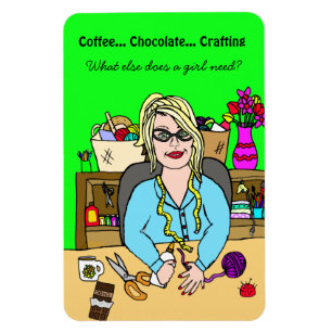 Magnet Flexible Café, Chocolat, Artisanat Dessiné À La Main Fem