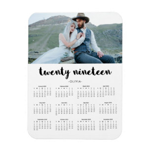 Magnet Flexible Calendrier 2019 à la mode simple de photo de