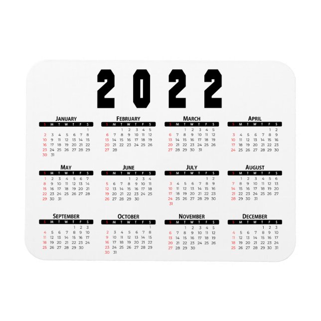 Magnet Flexible Calendrier 2022 (Horizontal)