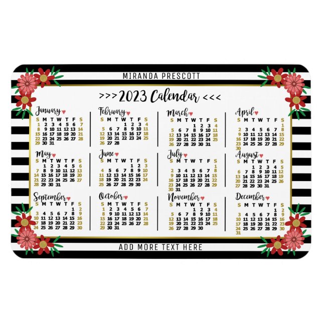 Magnet Flexible Calendrier 2023 (Voir la description pour la versi (Horizontal)