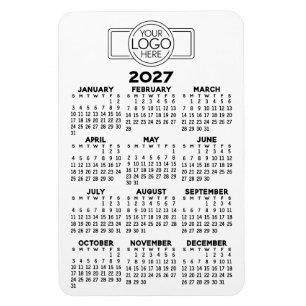 Magnet Flexible Calendrier 2024 avec logo basique noir blanc minim