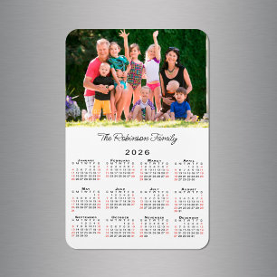 Magnet Flexible Calendrier 2026 avec nom et photo personnalisables