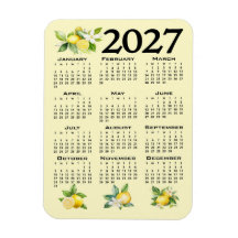 Calendrier 2027 Style Italien Citrons Jaune