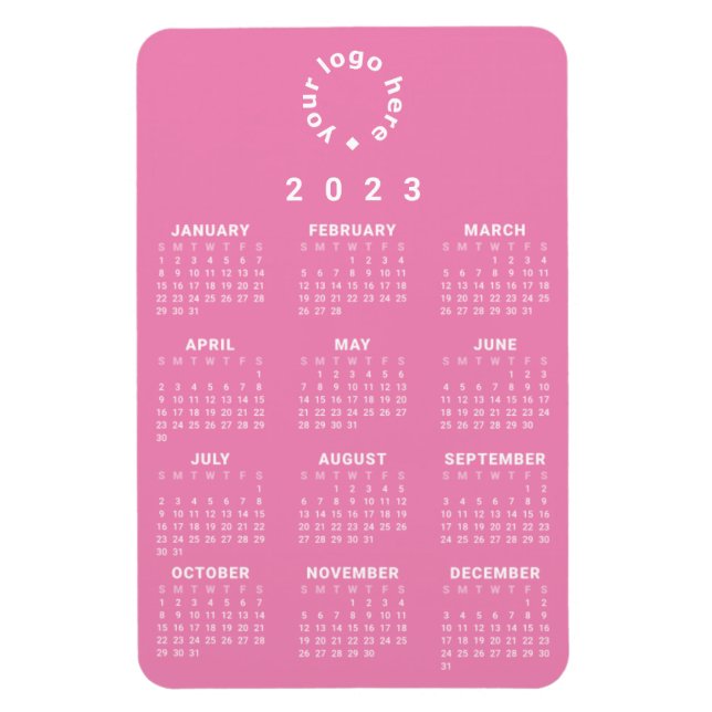 Magnet Flexible Calendrier At-A-Glance 2023 avec logo personnalisé (Vertical)