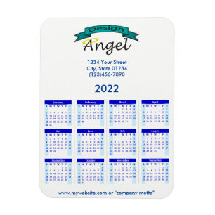 Magnet Flexible Calendrier Bleu de marque logo 2022