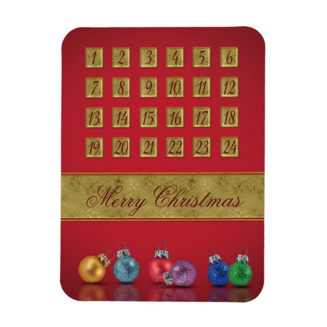 Magnet Flexible Calendrier de l'Avent Ornements de Noël (Vertical)
