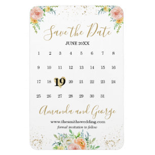 Magnet Flexible Calendrier Enregistrer la date Fleurs d'aimant et 