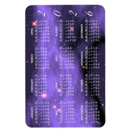 Magnet Flexible Calendrier Galaxie de l'espace violet 2026