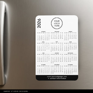 Magnet Flexible Calendrier magnétique de logo d'entreprise 2026