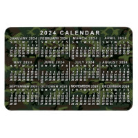Calendrier mensuel 2024 Camouflage Camo Green