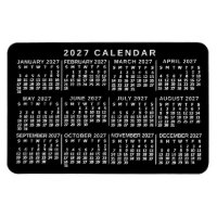 Calendrier mensuel de l'année 2027 Classique Noir