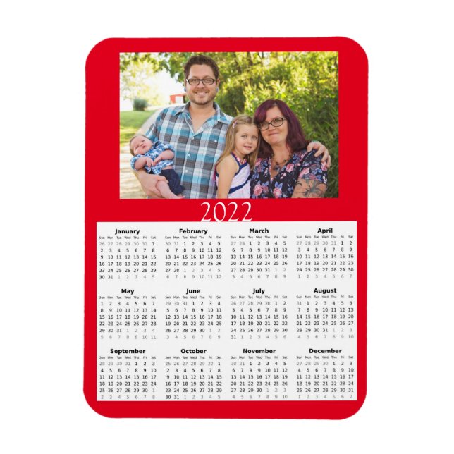 Magnet Flexible Calendrier personnalisé 2022 Mini aimant photo (Vertical)