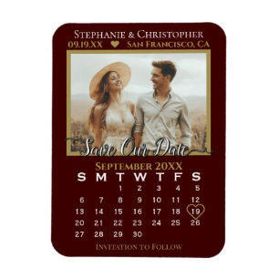 Magnet Flexible Calendrier Photo Or et Auburn Enregistrez Notre Da
