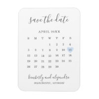 Calendrier simple bleu pastel cœur Enregistrer la
