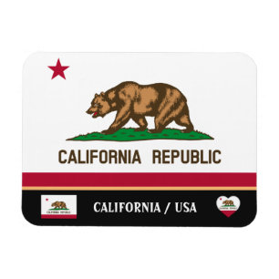 Magnet Flexible California Flag & California State /travel America