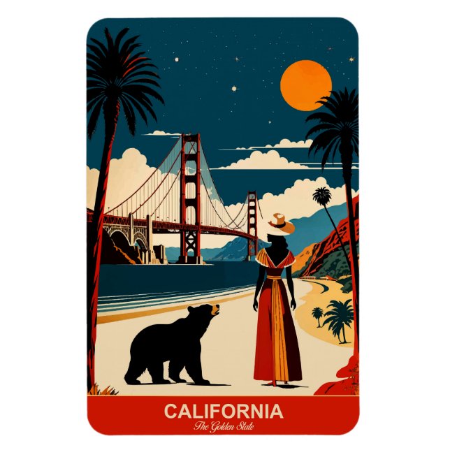 Magnet Flexible Californie : L'État doré flexible (Vertical)