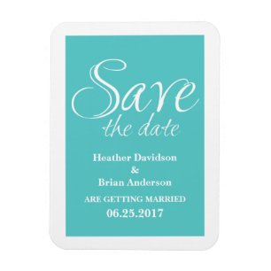 Magnet Flexible Calligraphie Enregistrer l'aimant Date, Turquoise