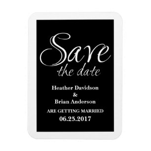 Magnet Flexible Calligraphie Enregistrer l'aimant de date, noir