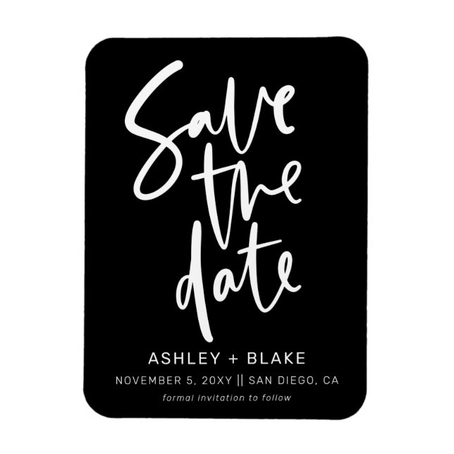 Magnet Flexible Calligraphie manuscrite simple Enregistrer la date (Vertical)