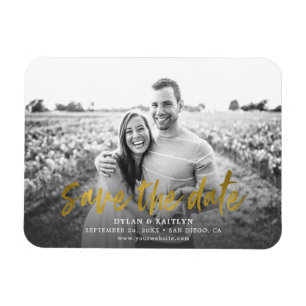 Magnet Flexible Calligraphie moderne Enregistrer la date Mariage P