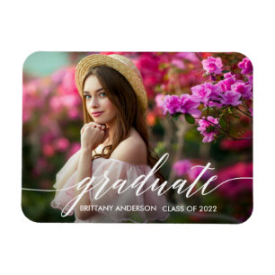 Magnet Flexible Calligraphie moderne Faire-part de graduation phot