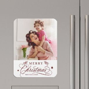 Magnet Flexible Calligraphie romantique rouge Joyeux Noël Photo