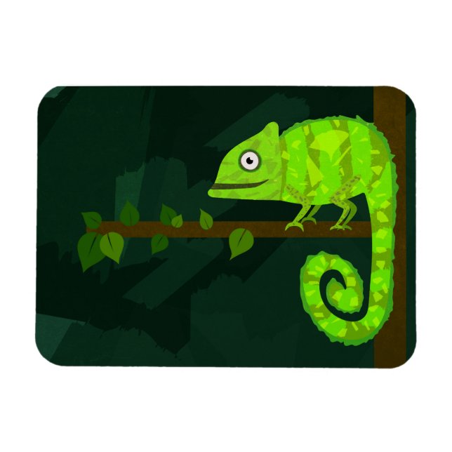 Magnet Flexible Caméléon vert mignon (Horizontal)