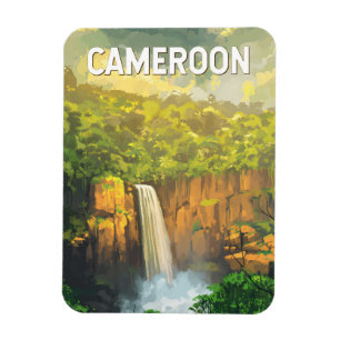 Magnet Flexible Cameroun Illustration Voyage Art Vintage