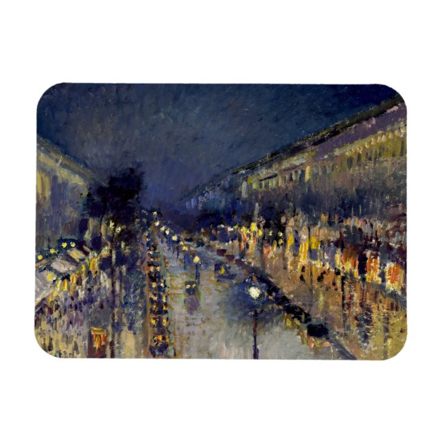 Magnet Flexible Camille Pissarro - Boulevard Montmartre en nuit (Horizontal)