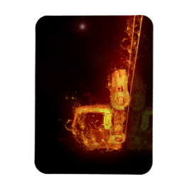 Magnet Flexible Camion feu rouge dans les flammes d'incendie