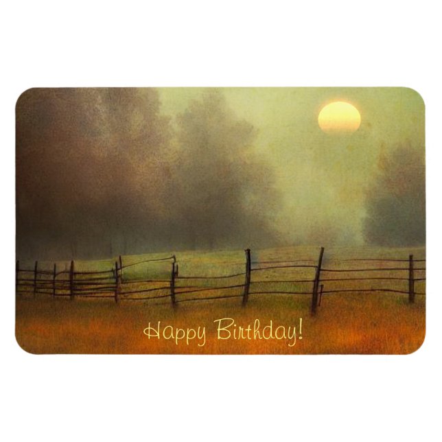 Magnet Flexible Campagne paisible Anniversaire (Horizontal)