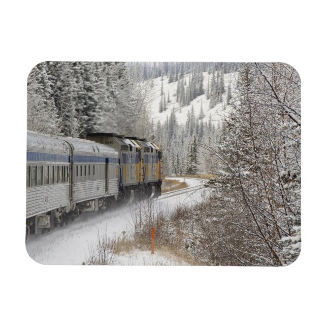 Magnet Flexible Canada, Alberta. Train à neige VIA Rail entre (Horizontal)