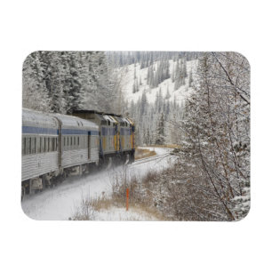 Magnet Flexible Canada, Alberta. Train de neige de VIA Rail entre