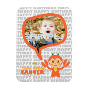 Magnet Flexible Cancer Bonne garde d'anniversaire pour les enfants