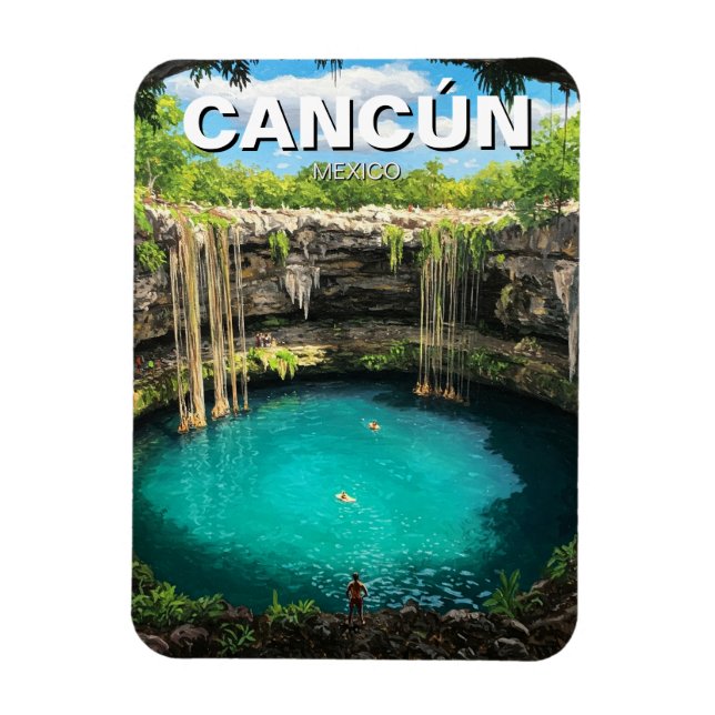 Magnet Flexible Cancun Mexico Travel Cenote (Vertical)