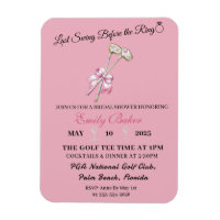 Canotier rose golf "Dernier swing avant l'anneau"