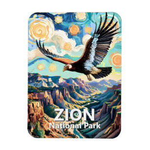 Magnet Flexible Canyon de Zion Oiseau Condor de Californie Vivid V