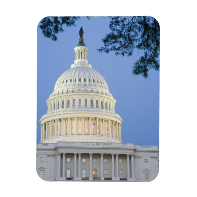 Magnet Flexible Capitole américain à la tombée de la nuit, Washing (Vertical)