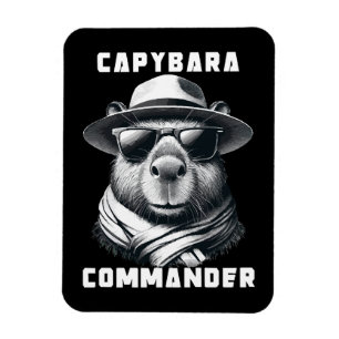 Magnet Flexible Capybara avec lunettes de soleil Capy Commandant