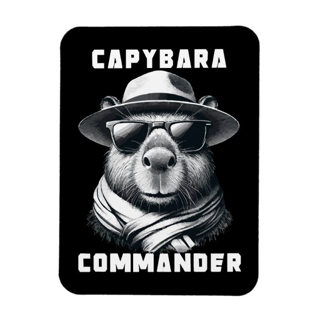 Magnet Flexible Capybara Avec Lunettes De Soleil Capy Commander (Vertical)
