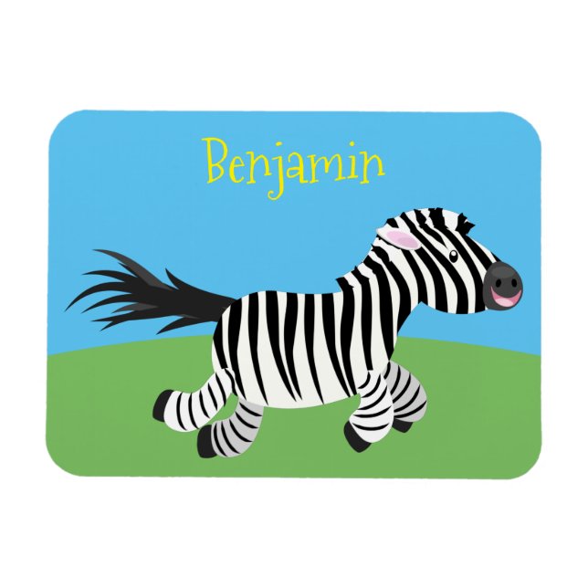 Magnet Flexible Caricature amusante de zèbre (Horizontal)