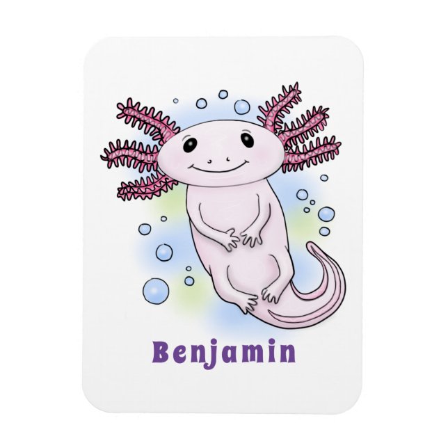 Magnet Flexible Caricature axolotl rose adorable (Vertical)
