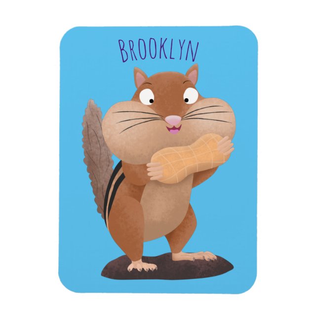 Magnet Flexible Caricature de chipmunk à grosses joues mignonnes (Vertical)