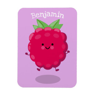 Magnet Flexible Caricature de framboise très heureuse